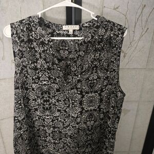 Chaus Paisley Black and White Blouse